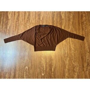 AllSaints Sweater Womens S Burnt Orange Ridley Jumper Cowl neck Batwing Cropped